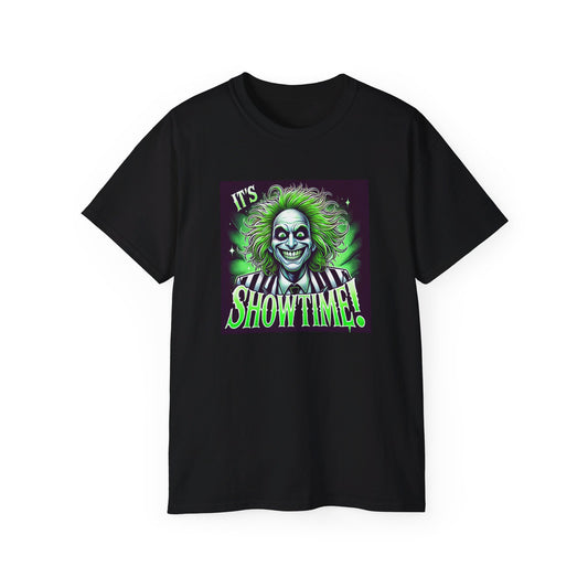 Beetlejuice Inspired 'It's Showtime!' Unisex Ultra Cotton Tee | Halloween Horror T-Shirt