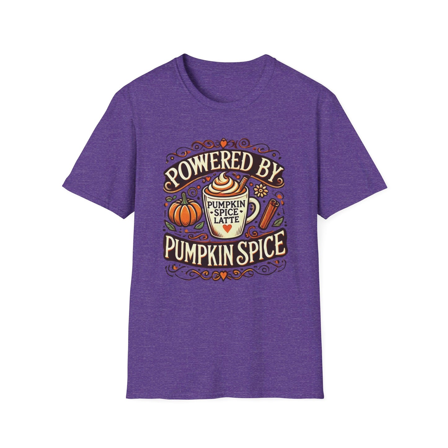 Powered by Pumpkin Spice - Unisex Softstyle T-Shirt | Cozy Fall Vibes Tee"