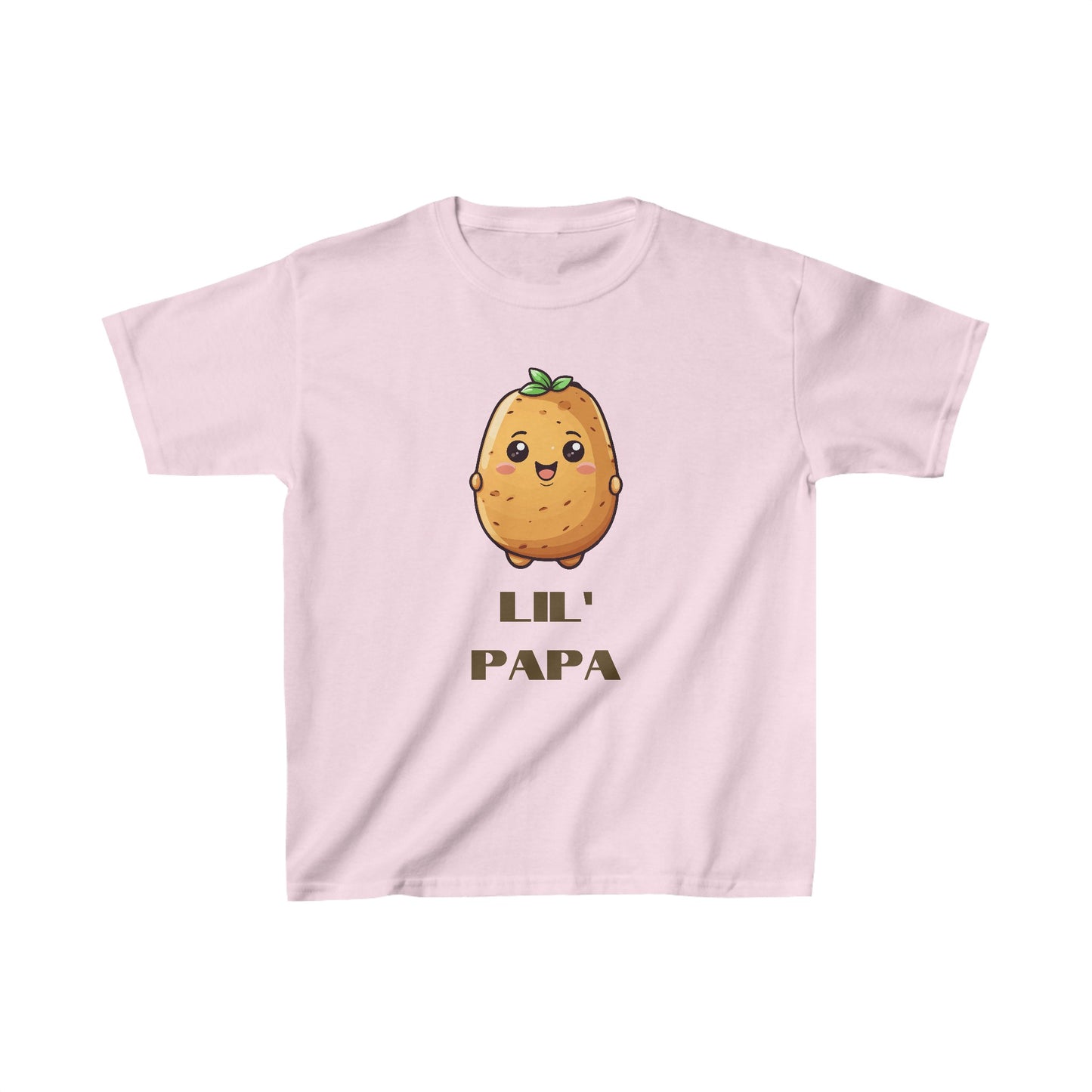 Lil' Papa Potato Kids Heavy Cotton T-Shirt | Adorable Matching Father Son Daughter Tee