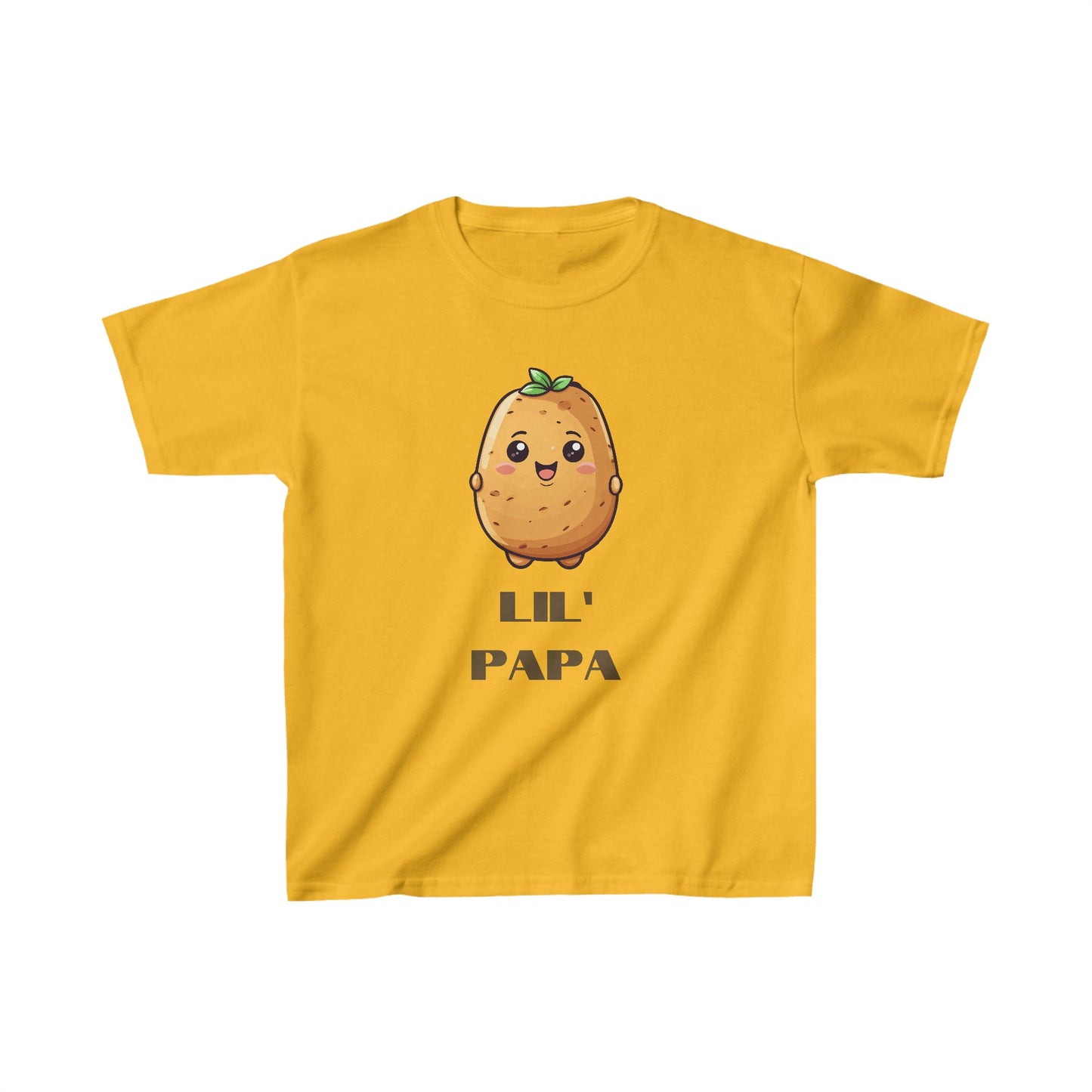 Lil' Papa Potato Kids Heavy Cotton T-Shirt | Adorable Matching Father Son Daughter Tee