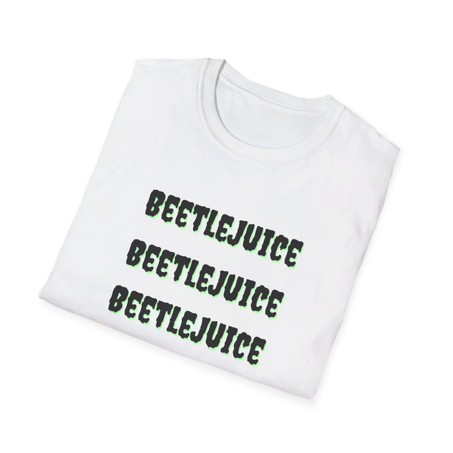 Beetlejuice, Beetlejuice, Beetlejuice! Unisex Softstyle T-Shirt | Classic Movie-Inspired Tee