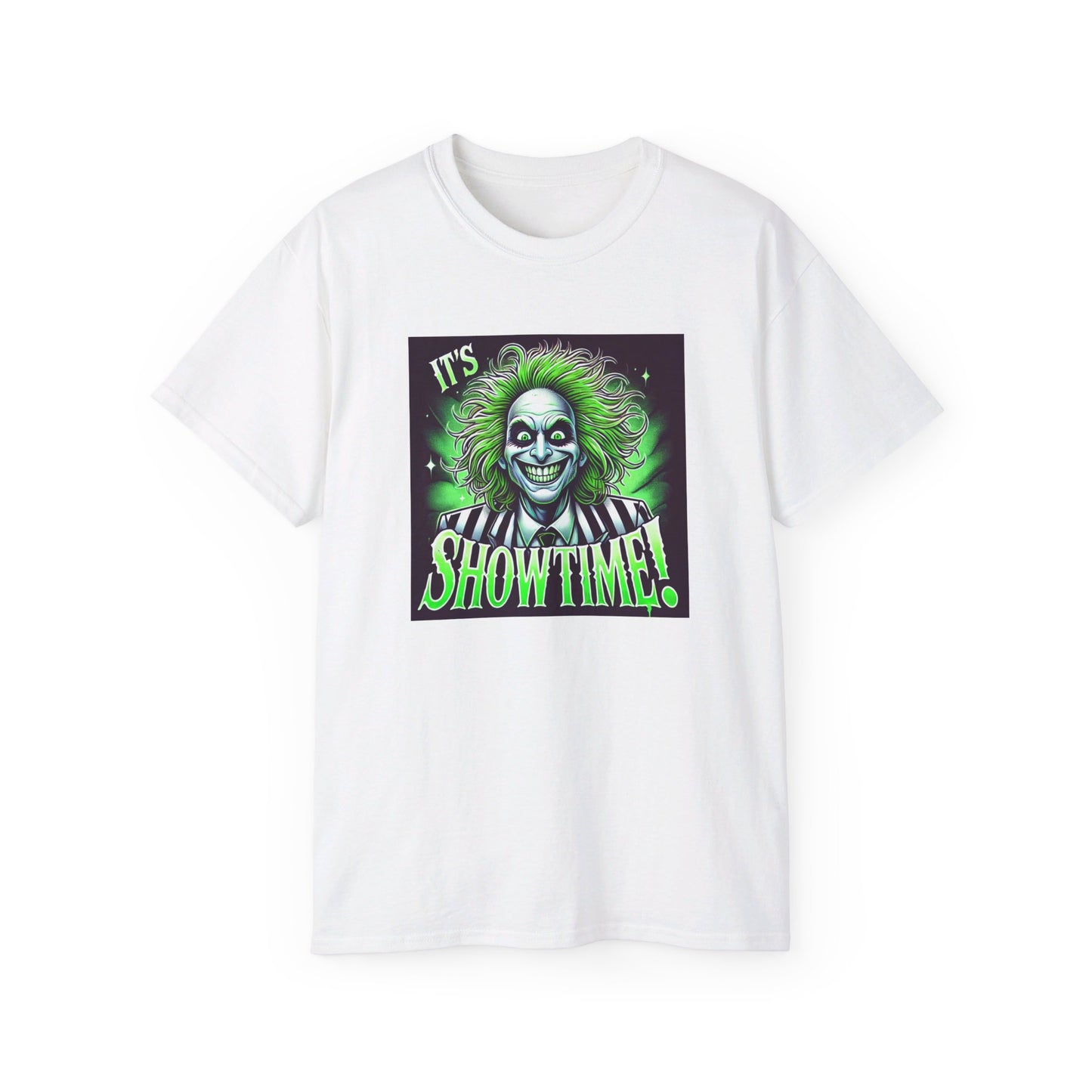 Beetlejuice Inspired 'It's Showtime!' Unisex Ultra Cotton Tee | Halloween Horror T-Shirt