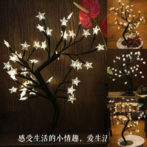 LED Cherry Blossom Crystal Star Desk Top Bonsai Tree Light – Perfect for Home, Wedding, and Party Decor