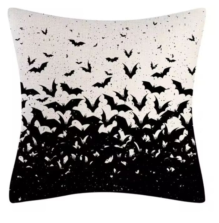 Halloween Magic: Cat Witch Linen Cushion Cover for Fall Home Decor