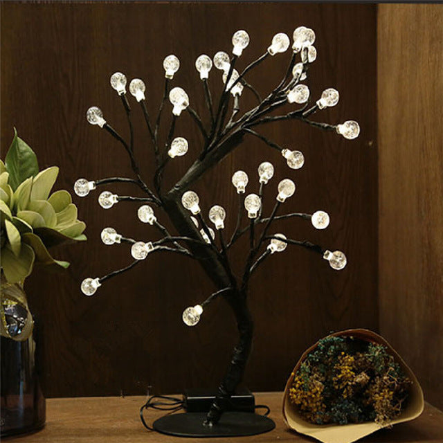 LED Cherry Blossom Crystal Star Desk Top Bonsai Tree Light – Perfect for Home, Wedding, and Party Decor