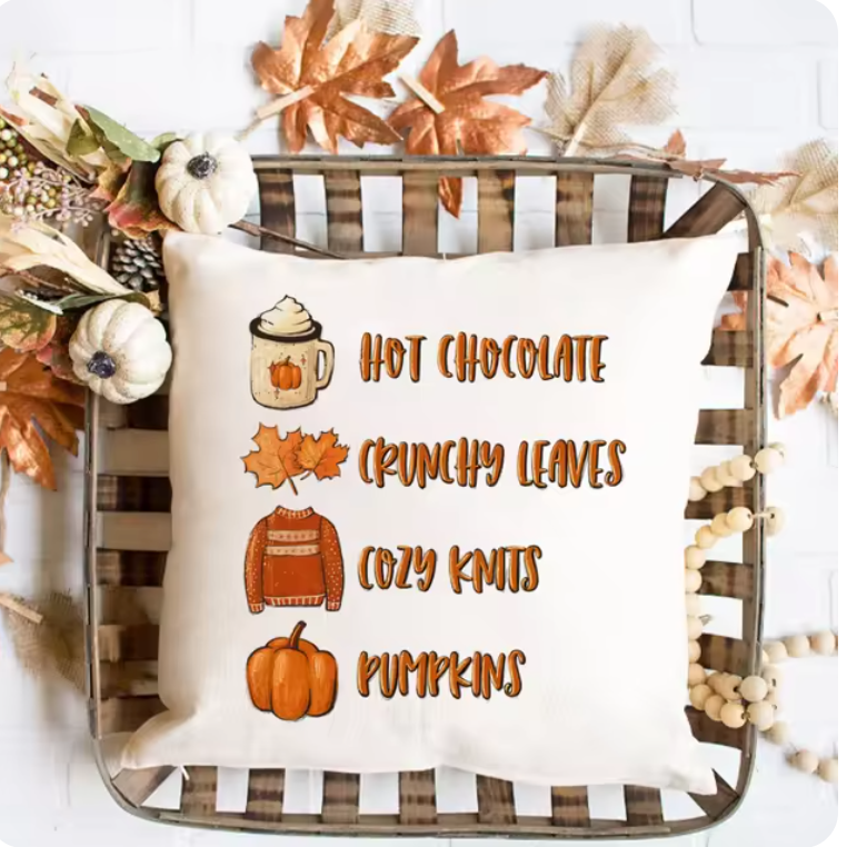 Autumn Cozy: "Pumpkin Spice & Everything Nice" & More Fall Couch Cushion Covers