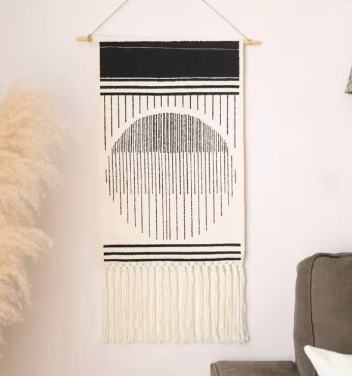 Boho Hanging Tapestry with Handmade Tassels - Wall Decor for Dorm, Hotel, or Home