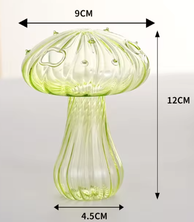 Whimsical Decor: Mini Mushroom Glass Vase for Home, and Office