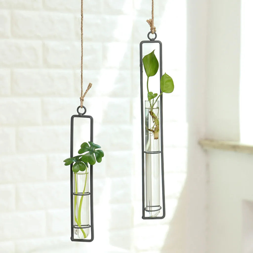 Nordic Hanging Glass Test Tube Vases | Wall-Mounted Flower Holders | Air Plant & Hydroponic Decor