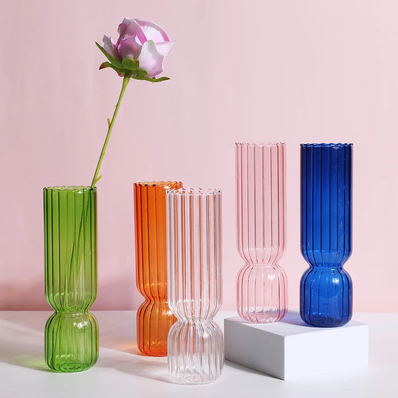 Scandinavian Chic: Nordic Glass Vase for Hydroponic Plants and Dried Flowers