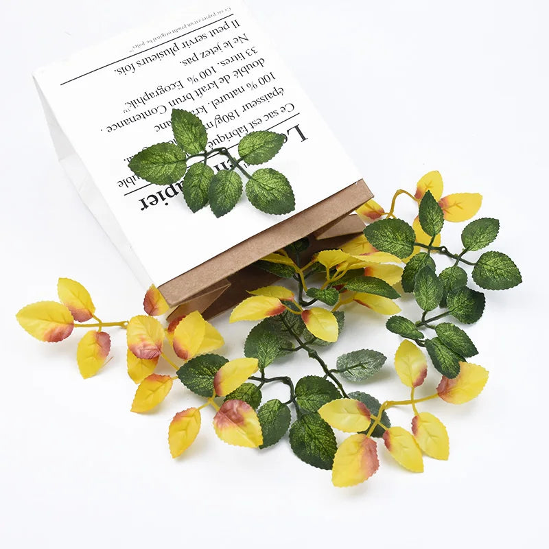 20 Pieces Silk Roses & Leaf Artificial Plants - Perfect for Christmas, Weddings, and Home Decor!