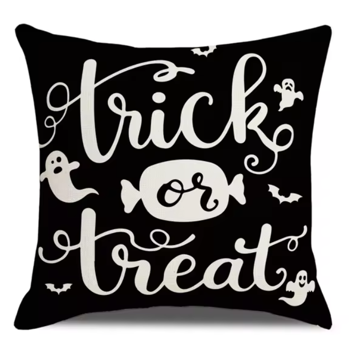 Spooky Farmhouse Charm: Halloween Pumpkin Cushion Cover - 18x18 Inch