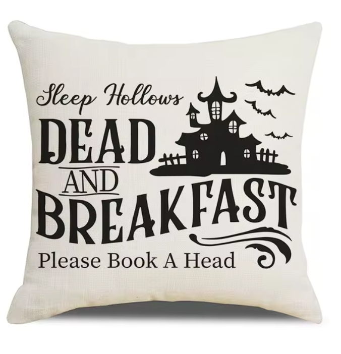 Spooky Farmhouse Charm: Halloween Pumpkin Cushion Cover - 18x18 Inch