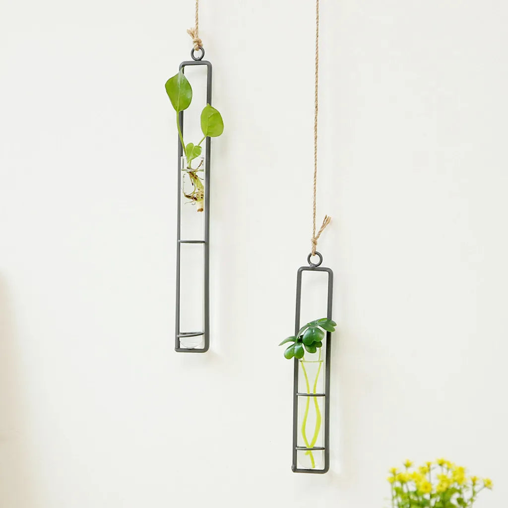 Nordic Hanging Glass Test Tube Vases | Wall-Mounted Flower Holders | Air Plant & Hydroponic Decor