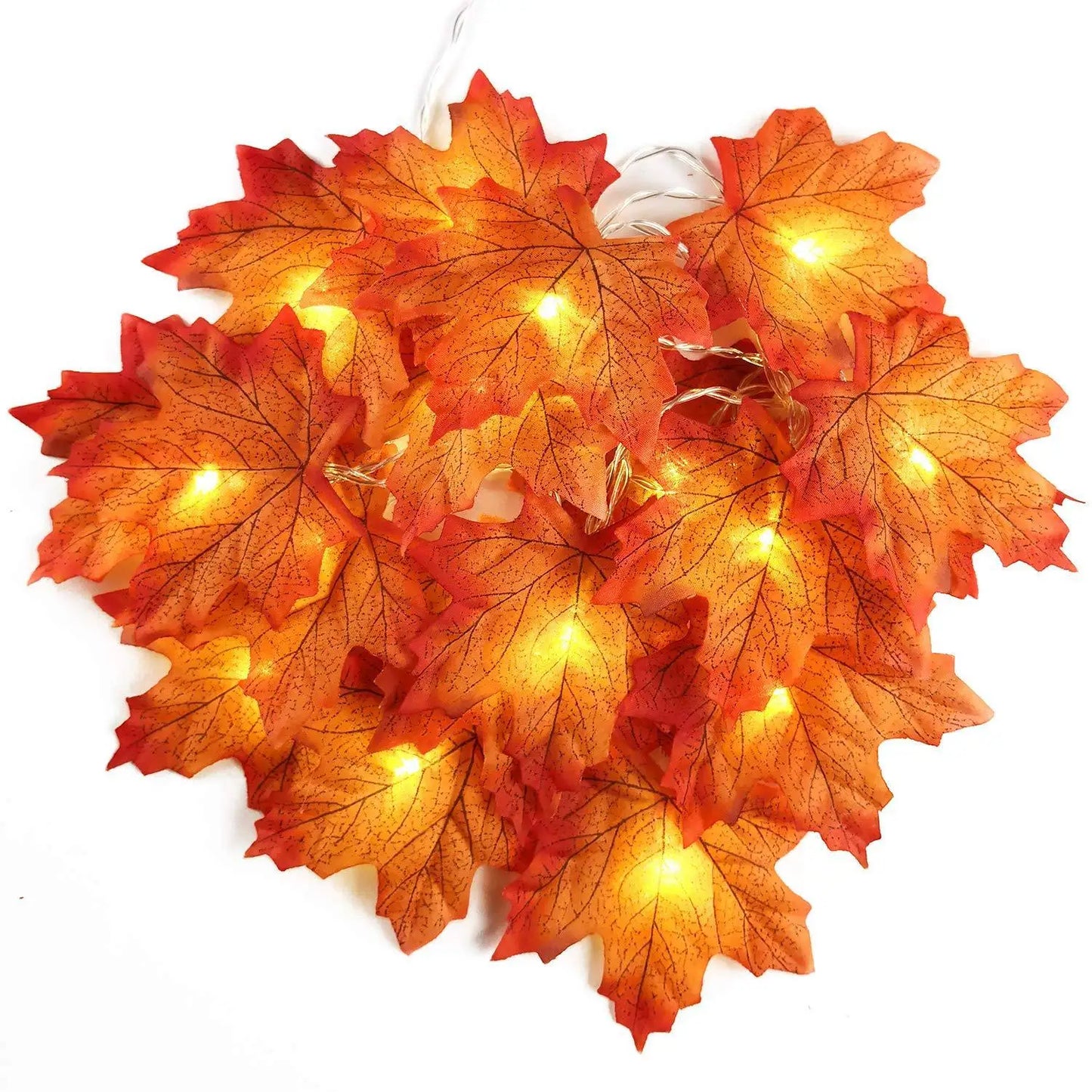 2/3/6M LED Maple Leaf String Lights - Festive Autumn Garland for Halloween, Thanksgiving, and Christmas Decorations