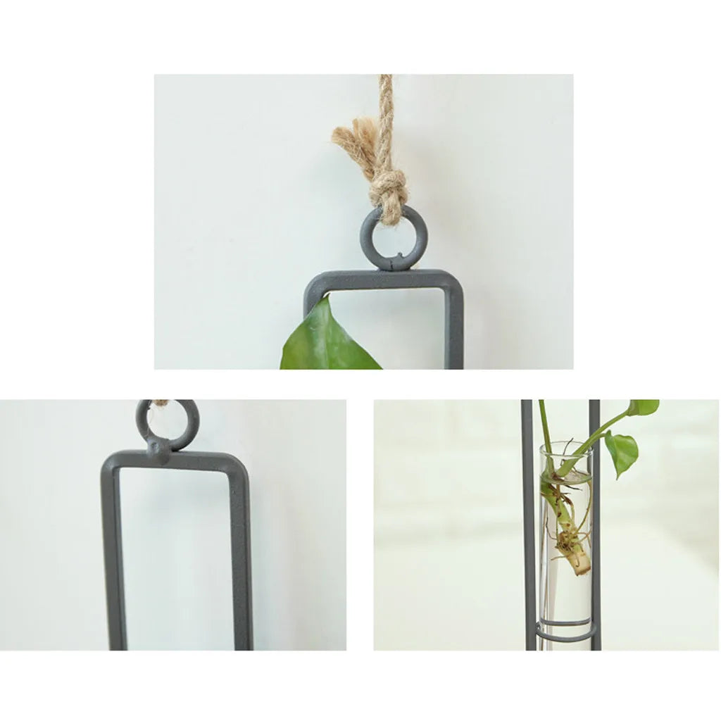 Nordic Hanging Glass Test Tube Vases | Wall-Mounted Flower Holders | Air Plant & Hydroponic Decor