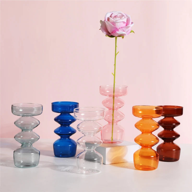 Scandinavian Chic: Nordic Glass Vase for Hydroponic Plants and Dried Flowers