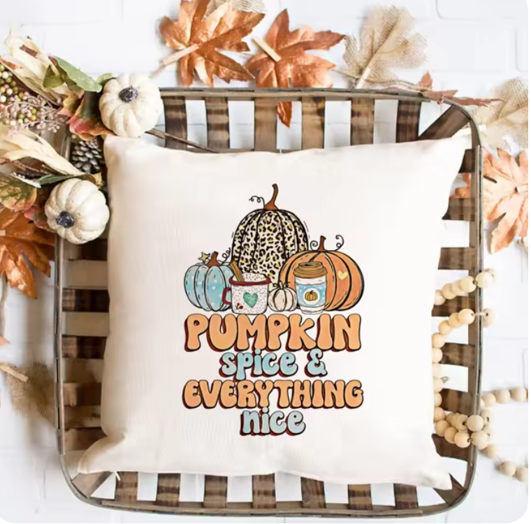 Autumn Cozy: "Pumpkin Spice & Everything Nice" & More Fall Couch Cushion Covers