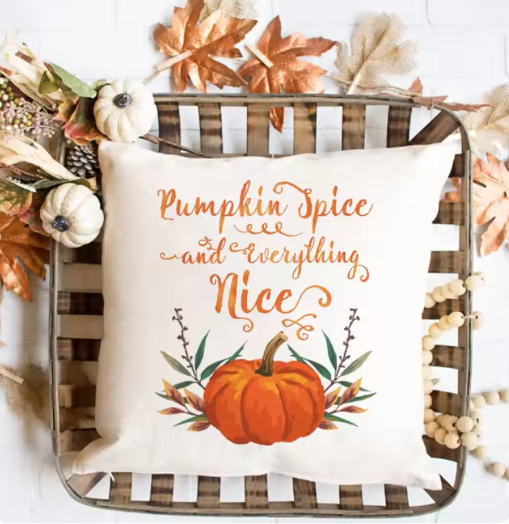 Autumn Cozy: "Pumpkin Spice & Everything Nice" & More Fall Couch Cushion Covers