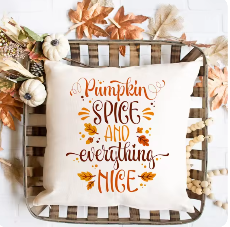 Autumn Cozy: "Pumpkin Spice & Everything Nice" & More Fall Couch Cushion Covers