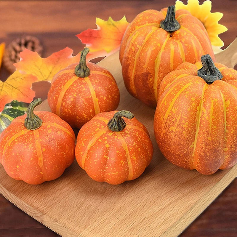 7pcs Simulation Pumpkin Model – Perfect for Halloween & Fall Harvest Decor. 🎃