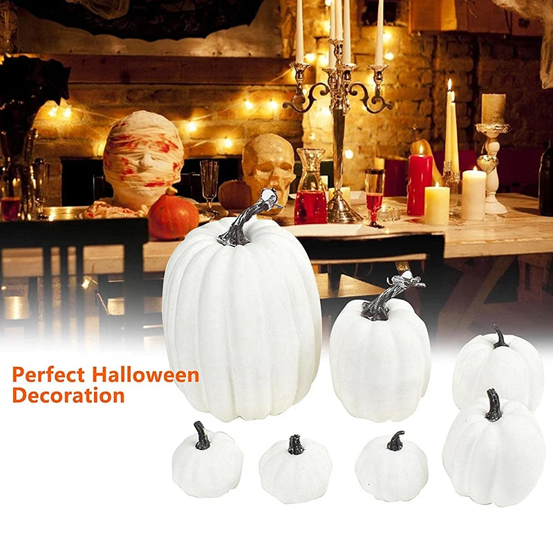 7pcs Simulation Pumpkin Model – Perfect for Halloween & Fall Harvest Decor. 🎃