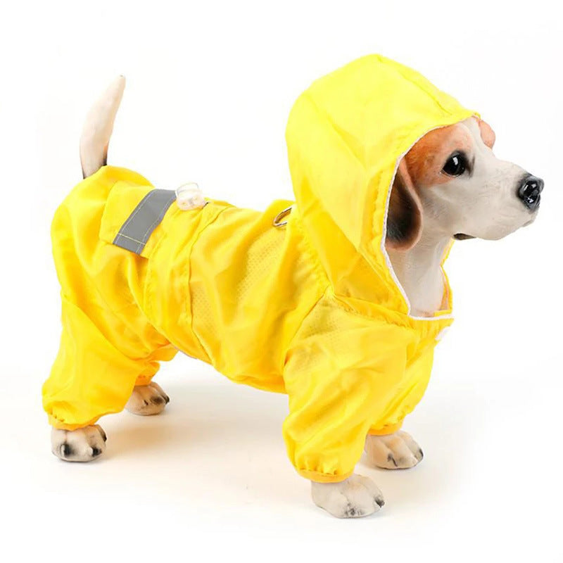 Reflective Pet Dog Raincoat - Waterproof Hooded Jacket for Small to Medium Dogs & Cats | Outdoor Pet Rainwear Apparel