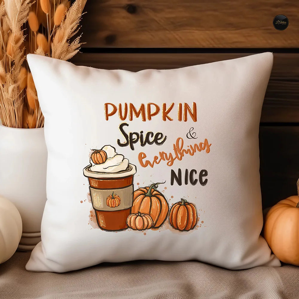 Autumn Cozy: "Pumpkin Spice & Everything Nice" & More Fall Couch Cushion Covers