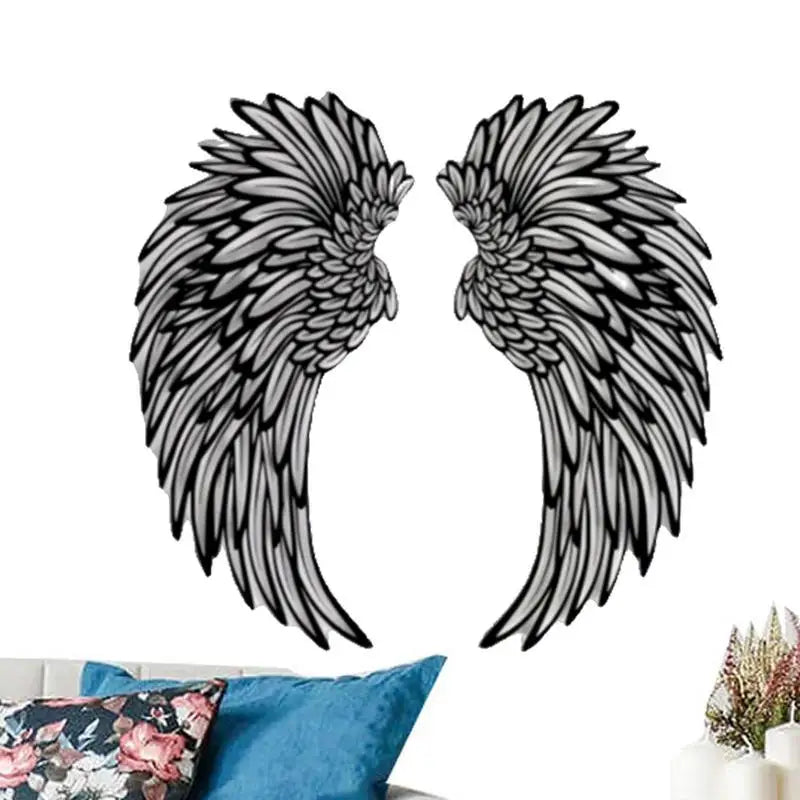 Angel Wings Metal Wall Art – Stunning 3D Shadow Effect with LED Lights