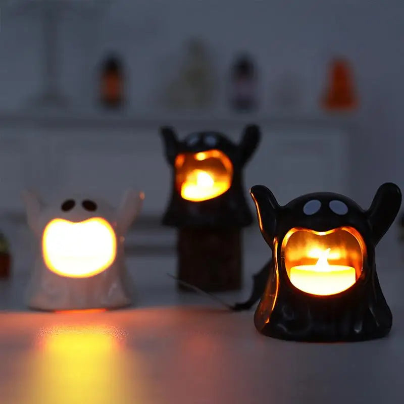 2024 Halloween Ghost LED Lamp with Flameless Candle - Spooky Decor for Parties and Haunted Houses