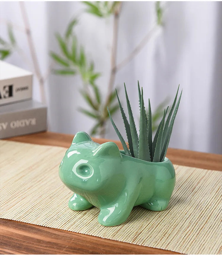 Creative Ceramic Mini Succulent Planter – Cute Animal Flower Pot for Home & Garden Décor