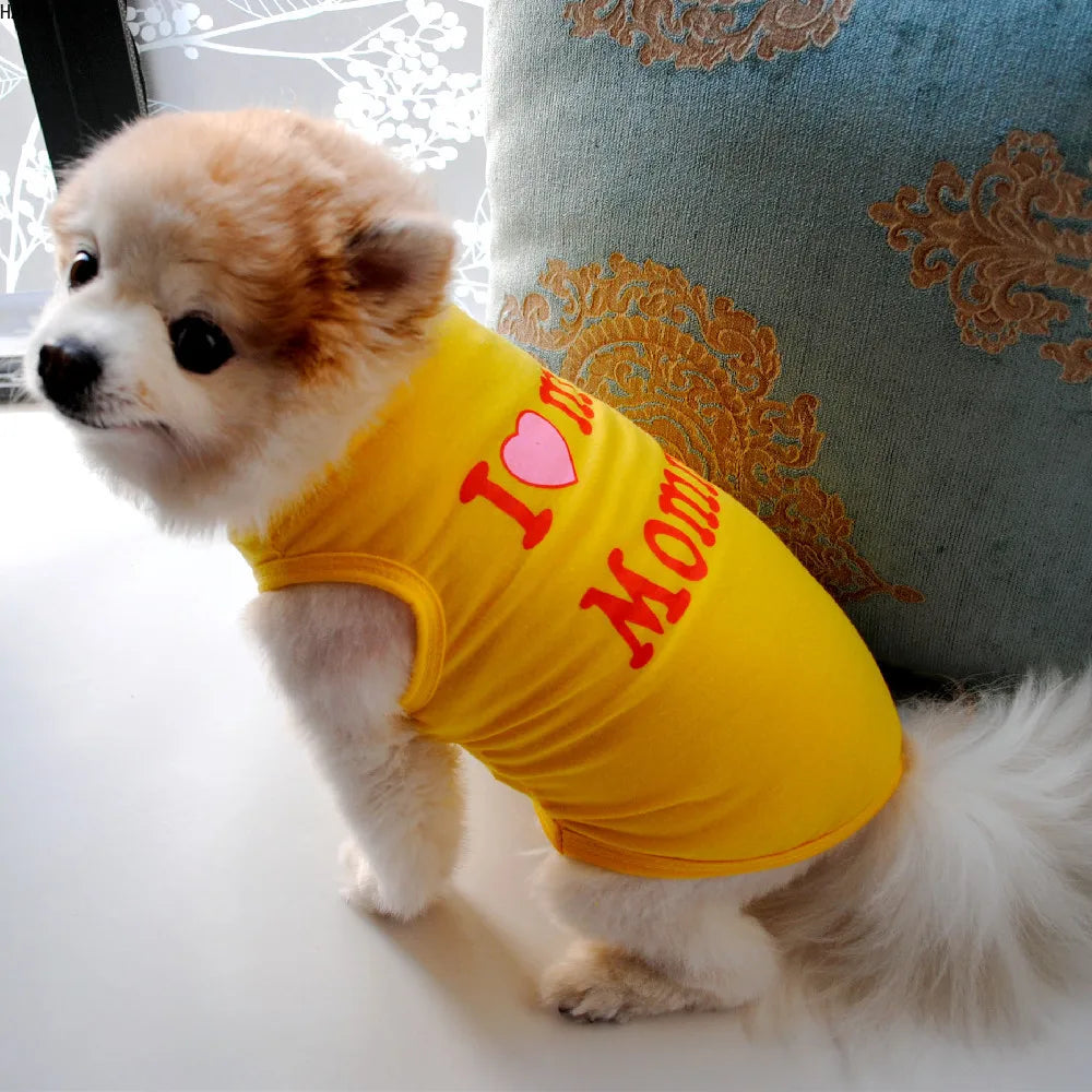 Cute Summer Pet T-Shirts | Puppy Dog Vest | Cotton Dog & Cat Apparel | Fun Pug Costumes for Small Dogs