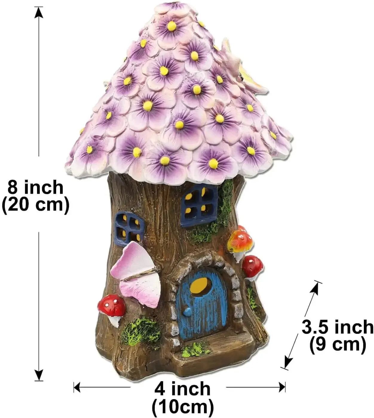 Solar Fairy Garden House – Light-Up Mushroom Figurine for Whimsical Yard Decor