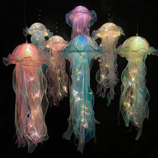 22*55cm Colorful Jellyfish Lantern - Under the Sea Birthday Party Decor & Photo Props