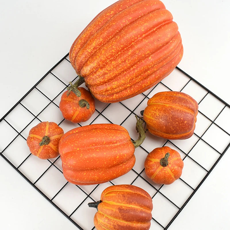 7pcs Simulation Pumpkin Model – Perfect for Halloween & Fall Harvest Decor. 🎃