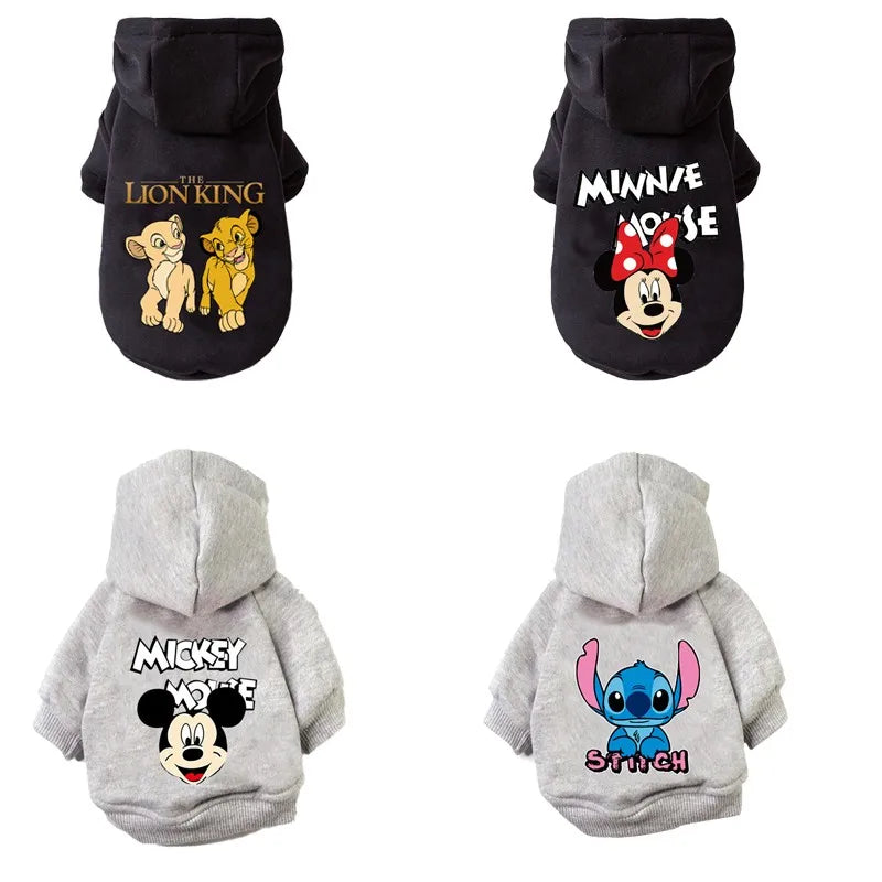 Disney Pet Dog Hoodie – Mickey & Minnie Design for Small & Medium Dogs – Outdoor Sweatshirt Vest for Bulldogs, Huskies & More