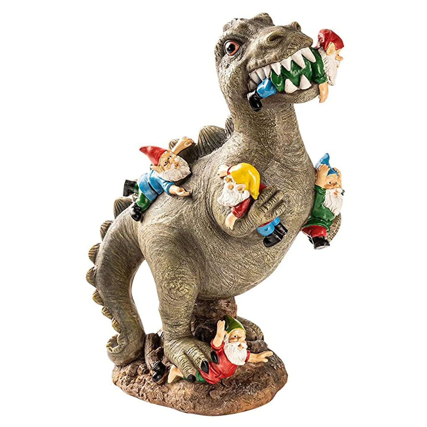 🦖 Garden Dinosaur Eating Gnome Statue – Funny Resin Sculpture Outdoor Decor