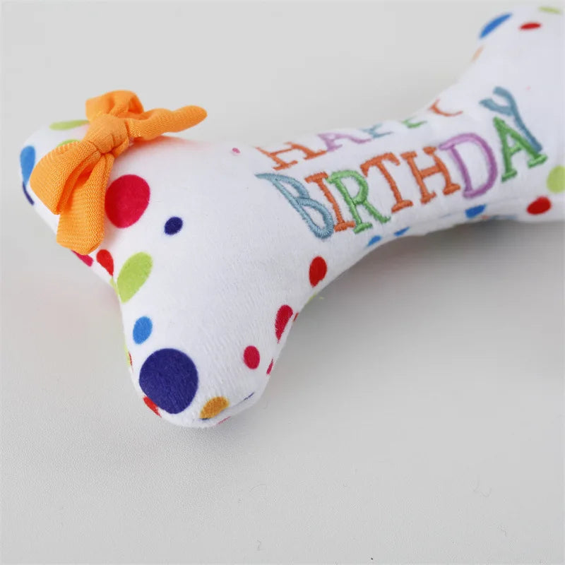 Pet Birthday Cake Squeaky Toy Set - Interactive, Bite-Resistant Dog and Cat Chew Toys