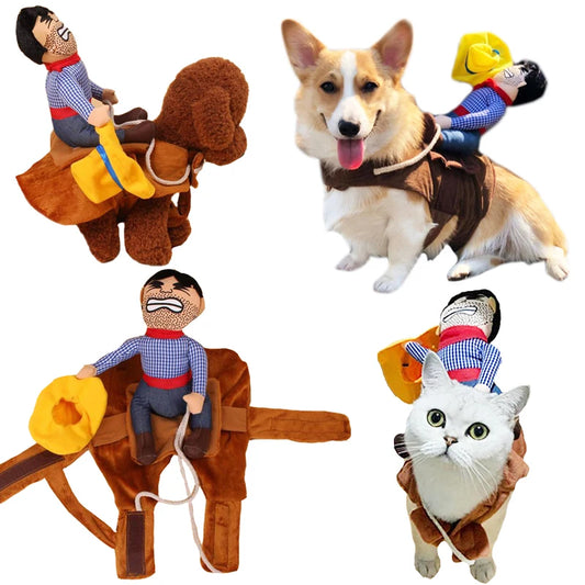 Halloween Cowboy Rider Costume – Dress Up Your Dog or Cat for Fun & Festive Occasions!