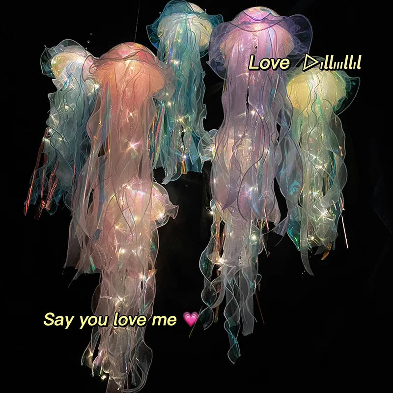 22*55cm Colorful Jellyfish Lantern - Under the Sea Birthday Party Decor & Photo Props