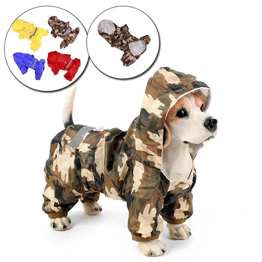 Reflective Pet Dog Raincoat - Waterproof Hooded Jacket for Small to Medium Dogs & Cats | Outdoor Pet Rainwear Apparel