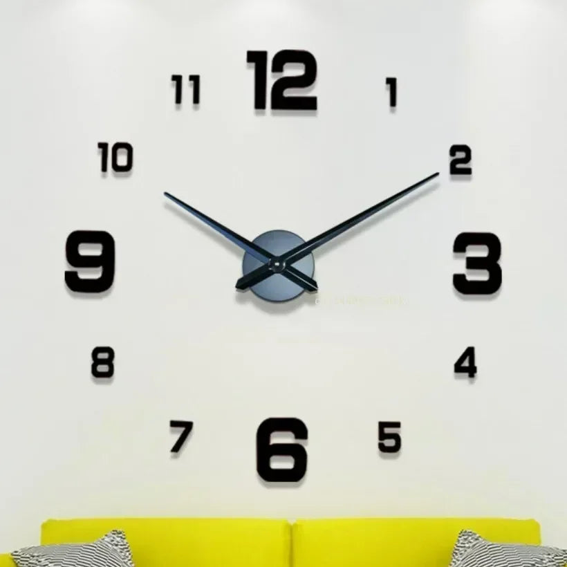 Modern Digital Wall Clock with Large Acrylic Mirror Stickers for Living Room, Bedroom, and Garden Decor