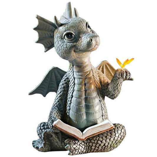 Dragon Dinosaur Meditation Sculpture – Perfect for Your Garden or Home!