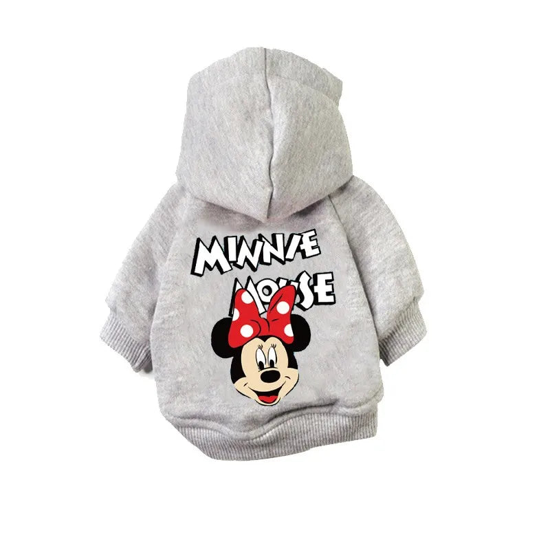 Disney Pet Dog Hoodie – Mickey & Minnie Design for Small & Medium Dogs – Outdoor Sweatshirt Vest for Bulldogs, Huskies & More