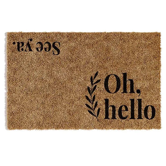 ‘Oh Hello, See Ya’ Non-Slip Doormat - Indoor/Outdoor Welcome Mat for Porch, Entrance, & Home Entryway