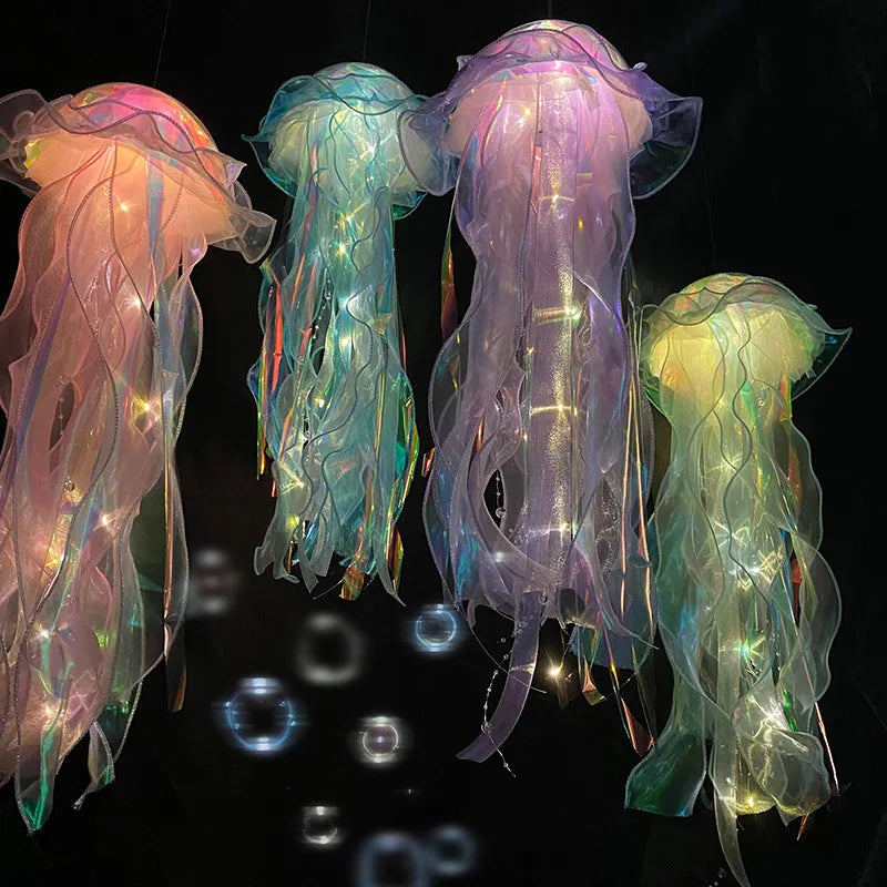 22*55cm Colorful Jellyfish Lantern - Under the Sea Birthday Party Decor & Photo Props