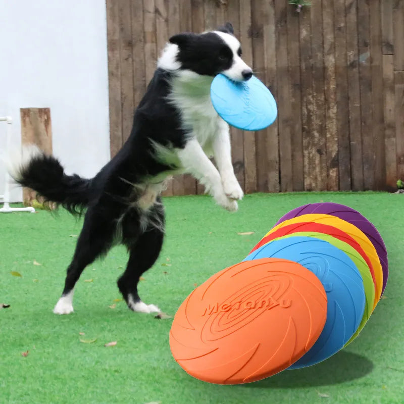 Ouzey Bite Resistant Flying Disc Toys - Durable & Multifunctional Outdoor Interactive Dog Training Discs for Puppies & Dogs