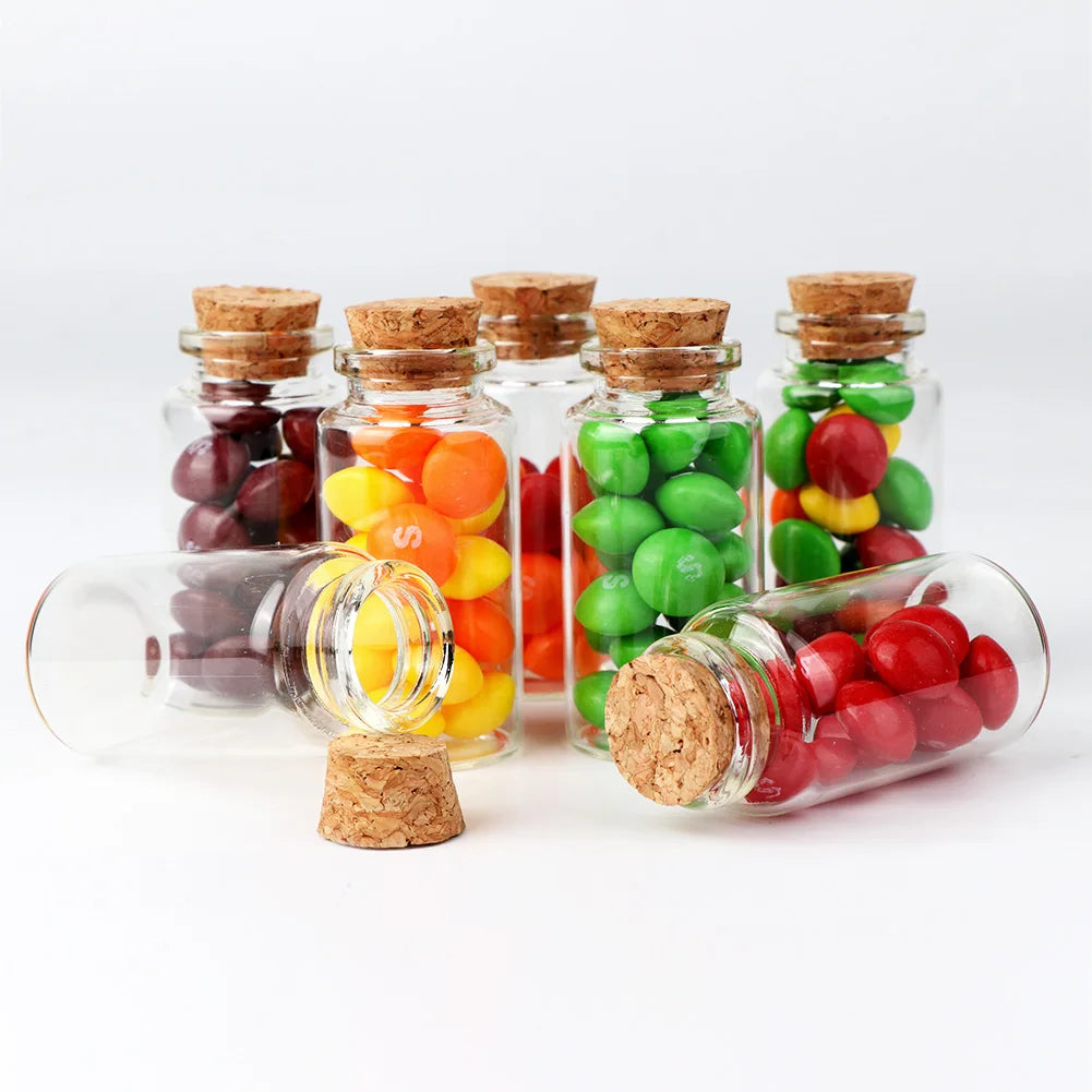 12pcs 25ML Mini Glass Bottles with Cork - Clear Wish Jars for Wedding Favors, Crafts, and Decorations