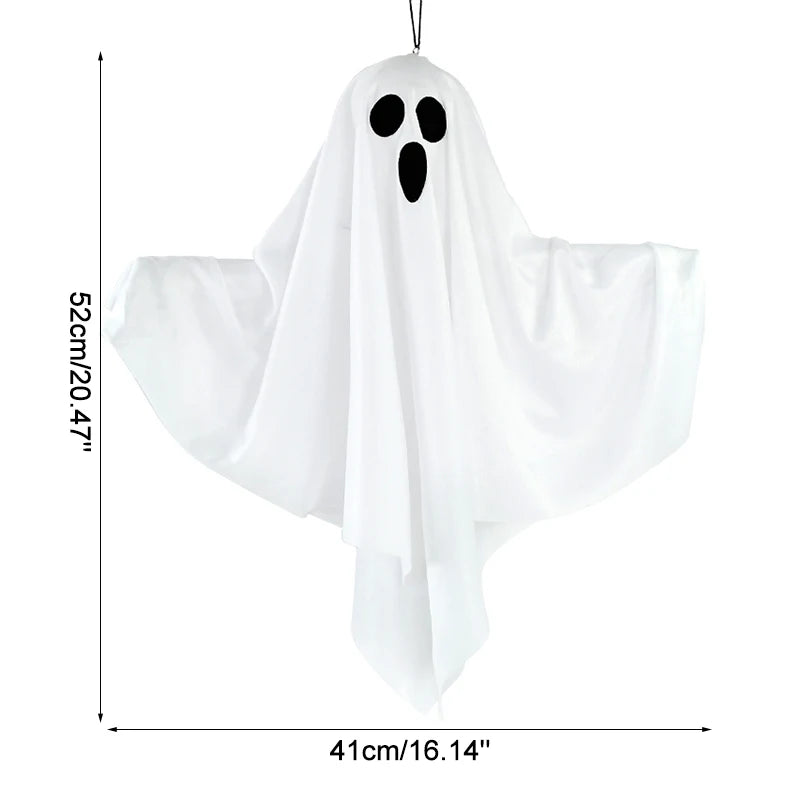 Halloween LED Glow Ghost Decoration - Hanging Indoor/Outdoor Haunted House Prop with Lights