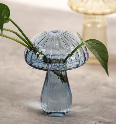 Whimsical Decor: Mini Mushroom Glass Vase for Home, and Office